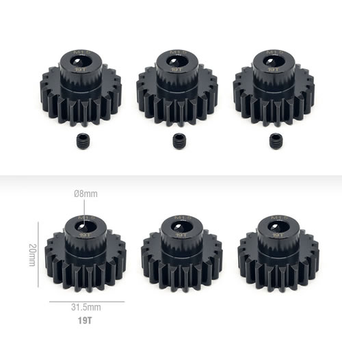 M1.5 Stainless Steel 11t-25t Pinion Gears 8.0mm for 1/8 RC Car